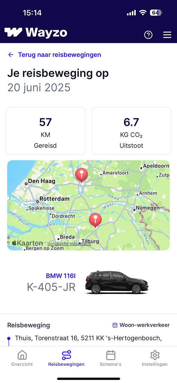 Reisbewegingen inzicht interface
